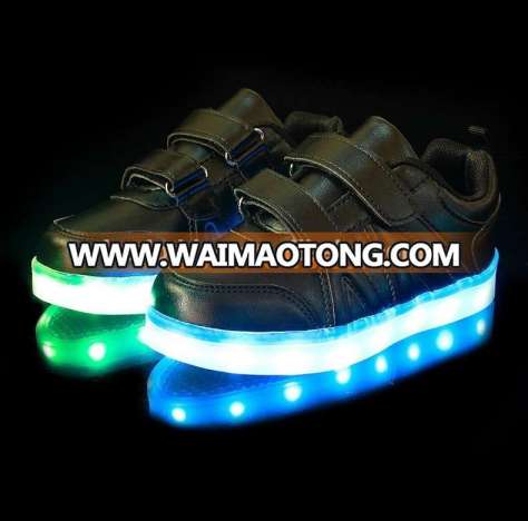 Factory wholesale OEM USB charge Children kids Led shoes sneakers Cool casual shoes for boys girls