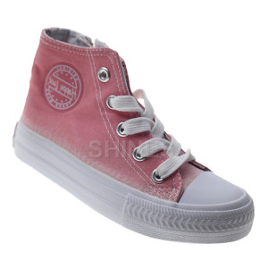 Washed Canvas High Top Vulcanized Shoe for Children